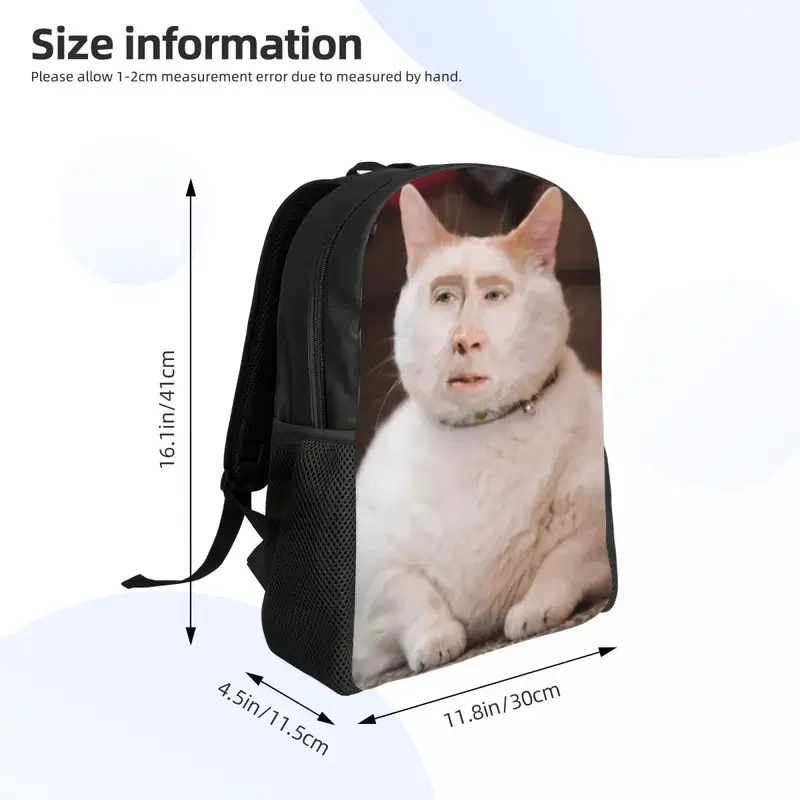 Personalized Nicolas Cage cat meme backpacks men women casual bookbag for college school bags