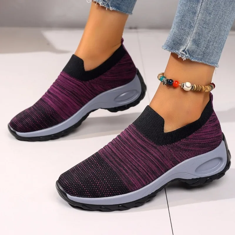 

Flat Shoes Women 2024 Spring New Casual Sneakers Female All-Match Soft Slip-on Mesh Lightweight Running Shoes Zapatos De Mujer