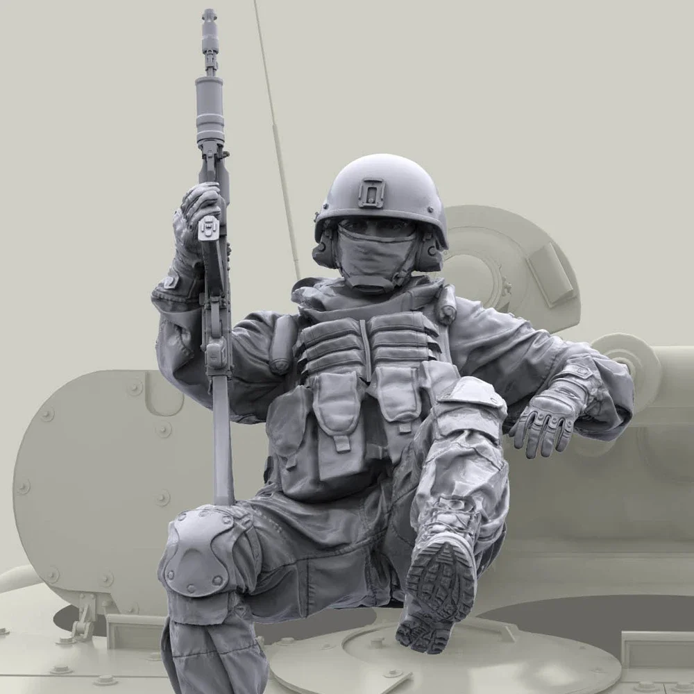 1/35 Modern Russian soldier with AK-74 with GP launcher, Resin Model soldier, Military themes, Unassembled and unpainted kit