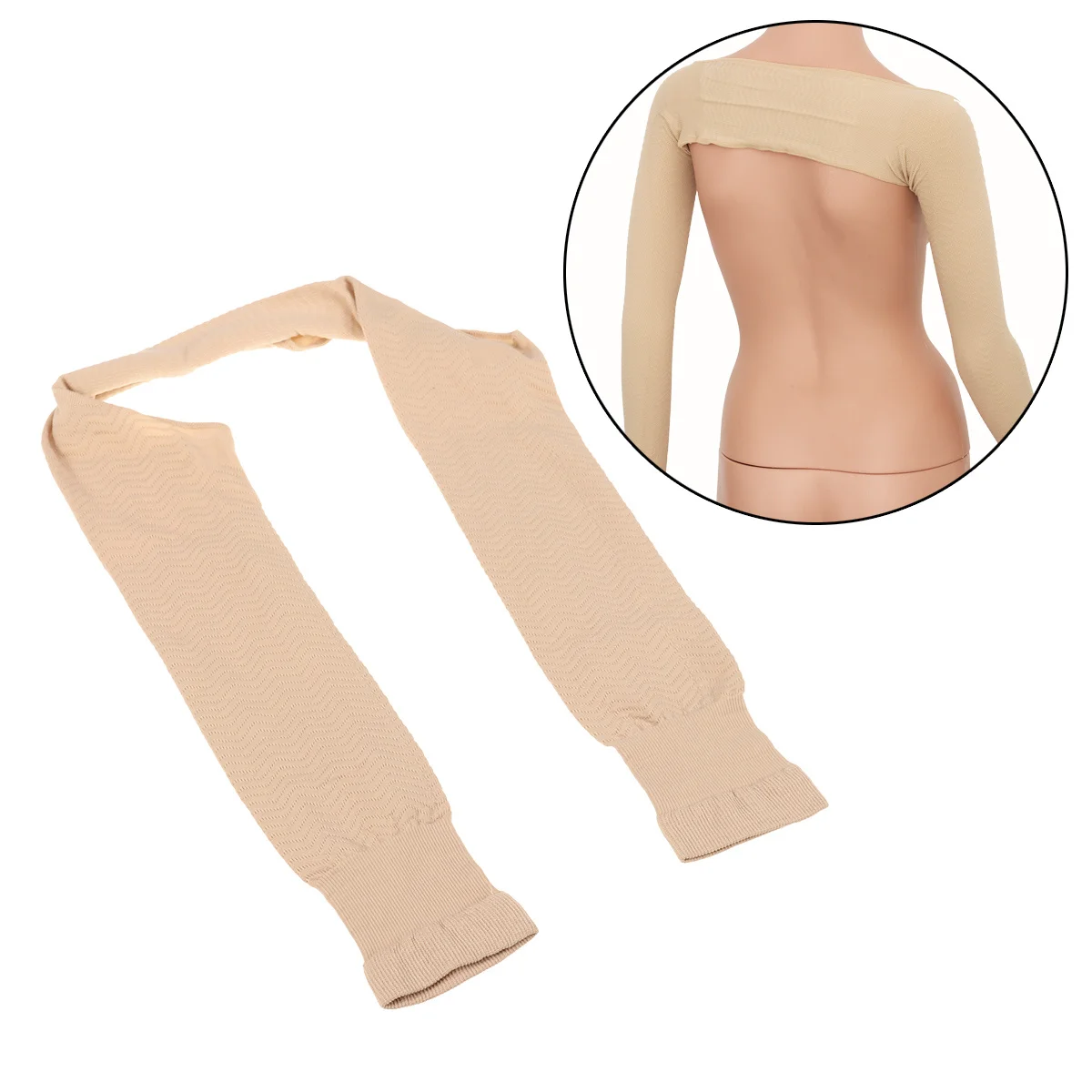 

Skin Color Seamless Slimming Arm Shaping Sleeves Chinlon Material Long Sleeve Arm Shaper Support Health