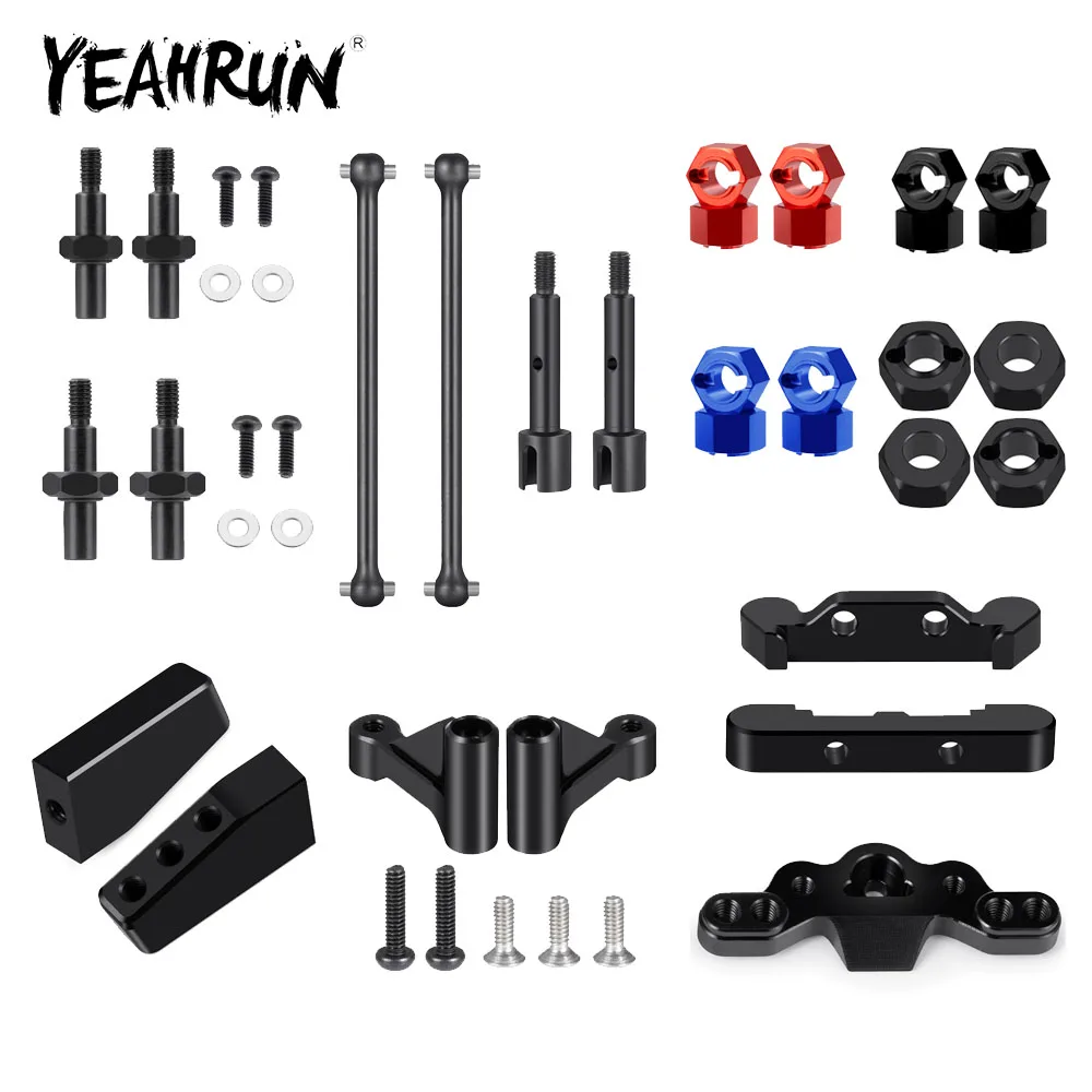 YEAHRUN Alu Alloy Servo Fixing Mount Hex Adapters Steel CVD for LOSI 1/16 Mini-B 2WD 1/18 Mini-T 2.0 RC Buggy Truck Upgrade Part