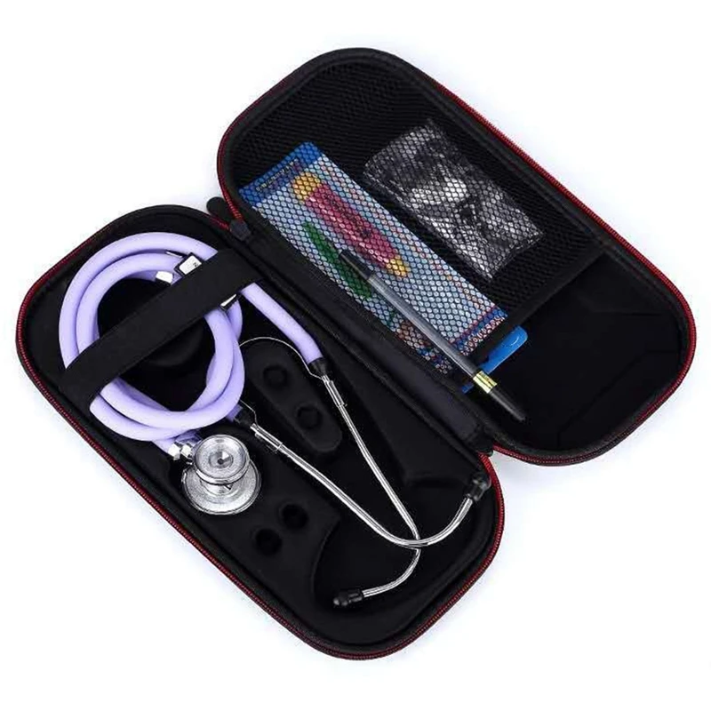 Hard EVA Portable Stethoscope Carrying Case Storage Box Shell Mesh Pockets For 3M Littmann III Stethoscope Organizer Bag