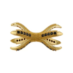 ZHUKOU X shape CZ Zircon Spacer Beads DIY Beads Charms for bracelet Jewelry connectors Making Accessories wholesale VZ281