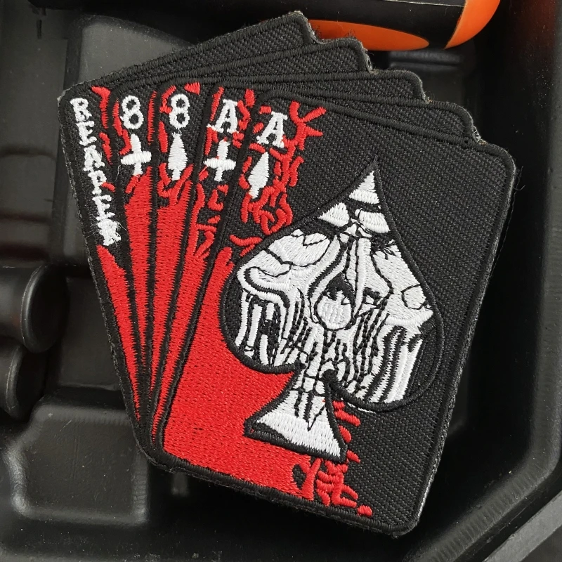 

REAPER Emblems Embroidery on Clothes Poker Tactical Backpack Accessories Sticker Spade A Hook and Loop Patch Military Armband