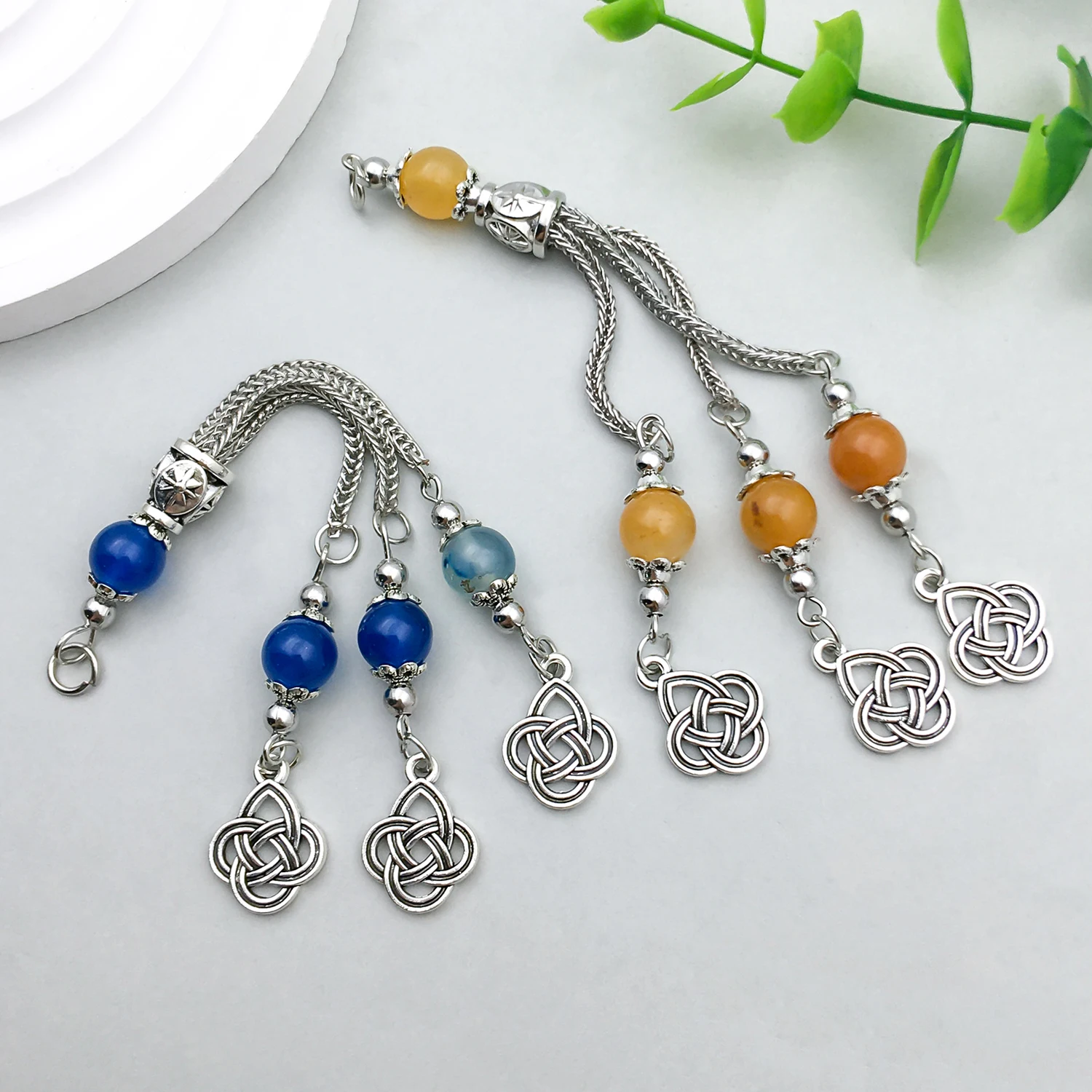 عشوائي 4 قطع سبائك العرقية شرابة قلادة صنع المجوهرات DIY المفاتيح أقراط سحر للمجوهرات أساور قلادة #4