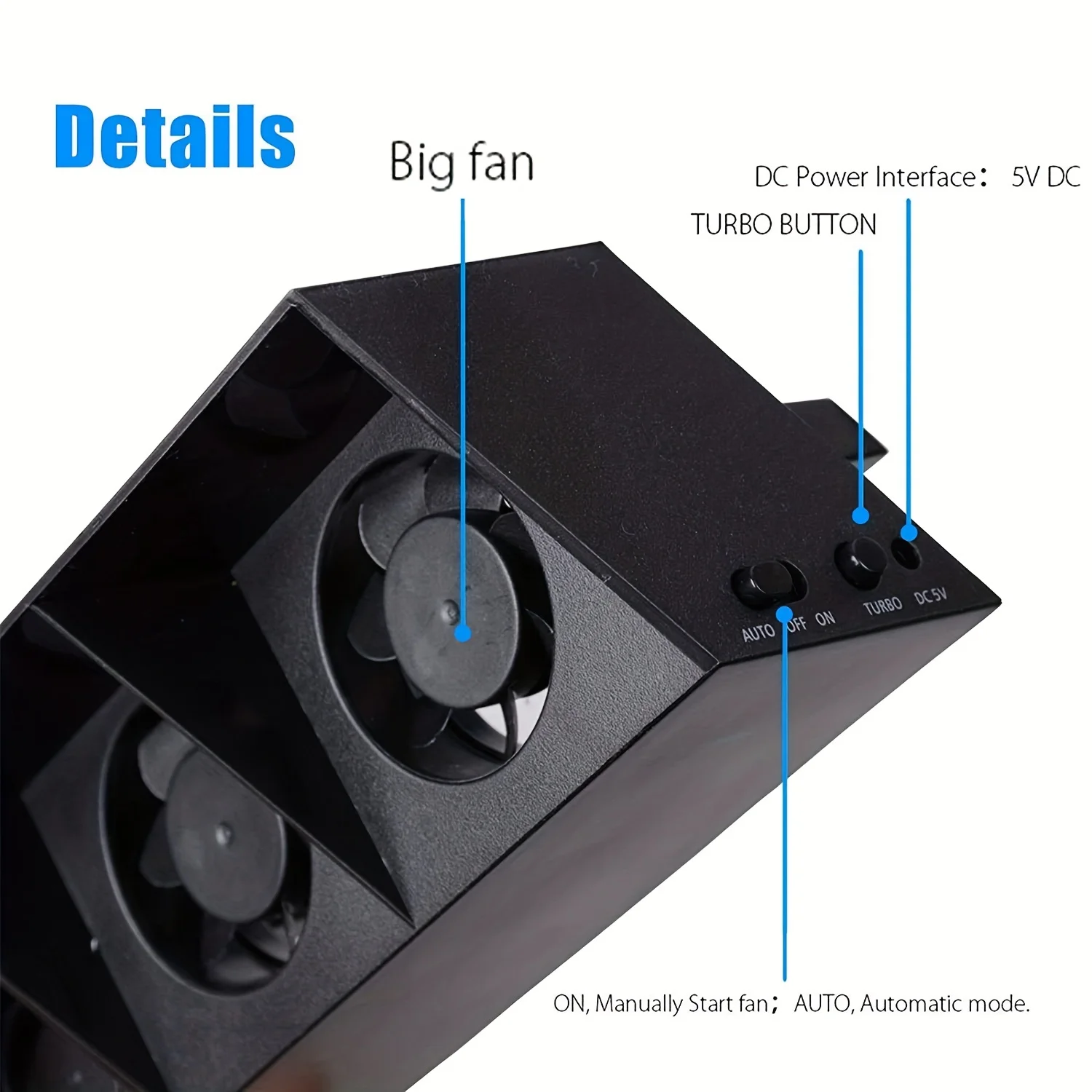 Cooling Fans Cooler USB External Cooler 5 Fan With Automatic Temperature Sensor for PS4/PS4 Pro/PS4 Slim Gaming Console