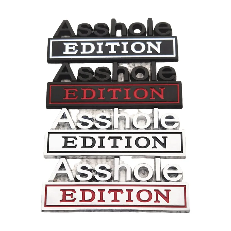 

Custom High-quality Modified Car with Zinc Alloy Material AssholeEDITION Self-adhesive