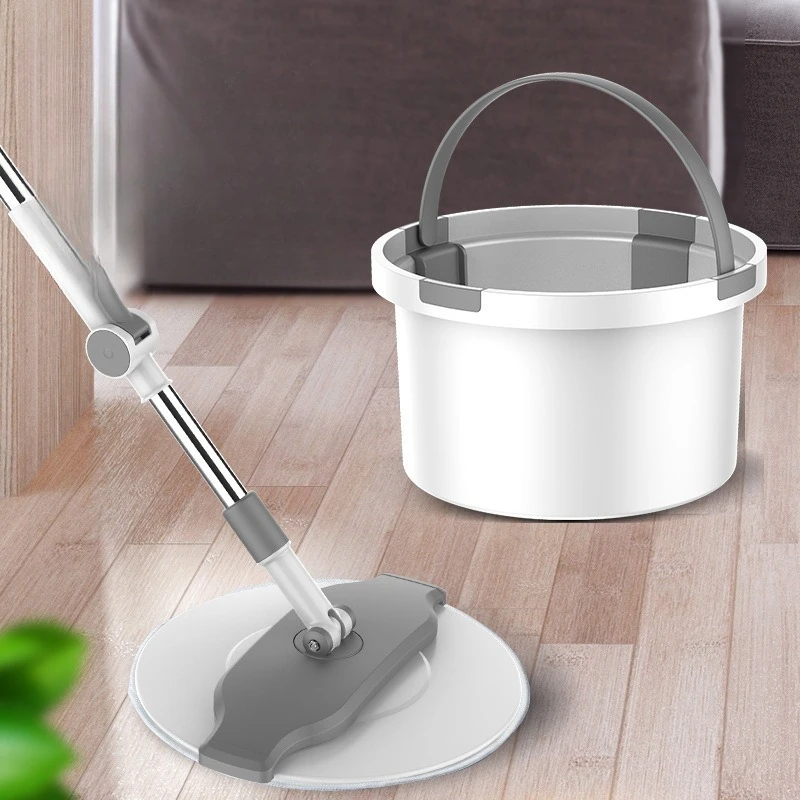Rotary mop Lazy mop Stainless steel water squeeze Rotary bucket Double drive Free hand washing