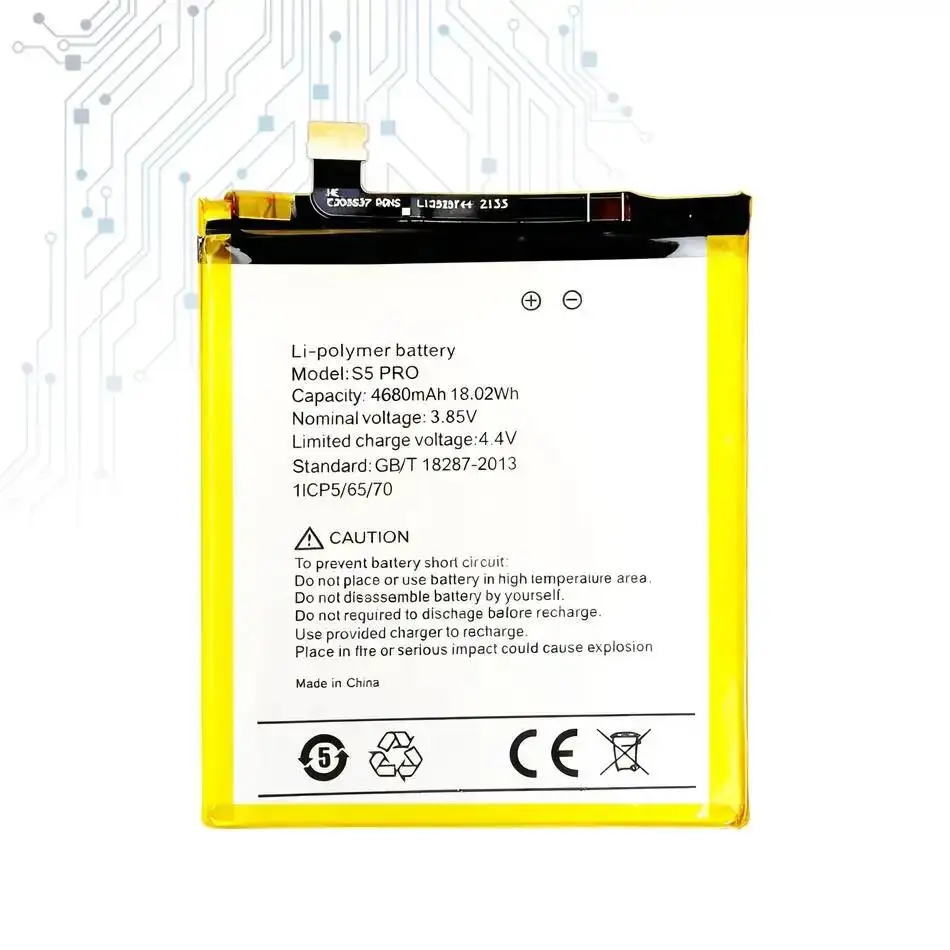 For Umi Umidigi S5 Pro Mobile Phone Battery 4680mAh High-Efficiency