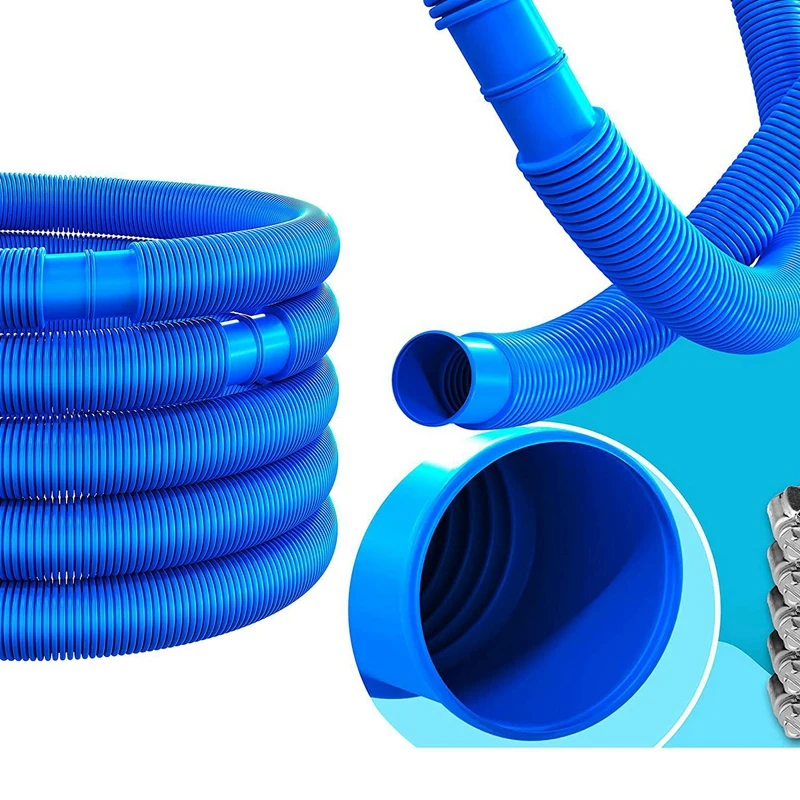 6.3M Swimming Pool Hose Diameter 32 Mm With Hose Clamp ,Swimming Replacement Pipe Pool Cleaner Tool