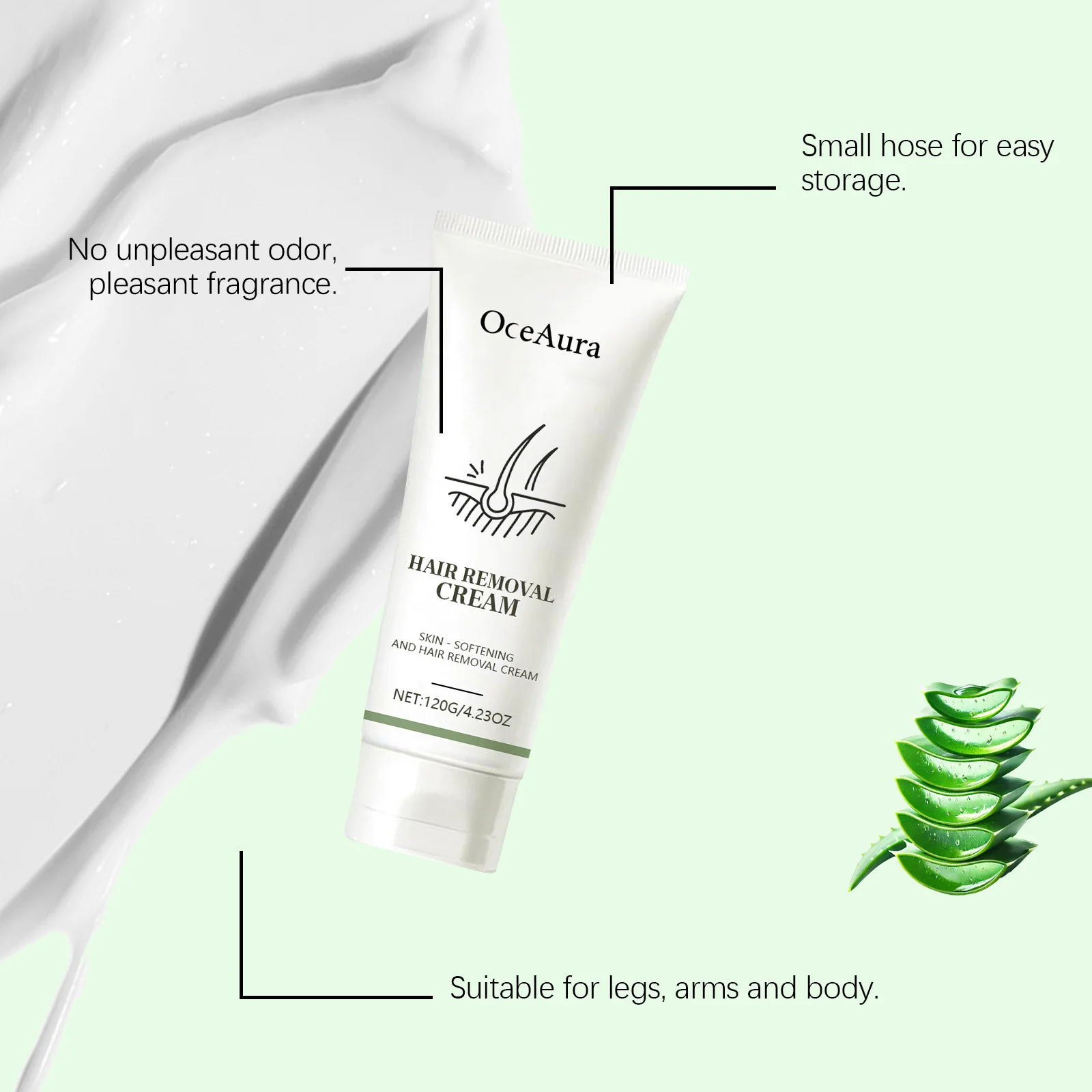 120g Hair Removal Cream Gentle Cleaning Body Non-irritating Pore Shrink Smoothing & Softening Skin Hydrating Hair Remover Cream
