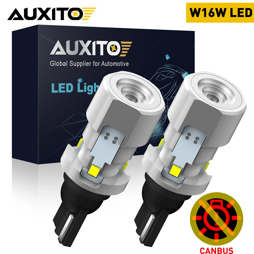

AUXITO 2Pcs 1200LM Super Bright T15 W16W LED No Error 921 912 LED Lamp Bulb for Car Backup Reverse Lights CANBUS 6500K White 12V