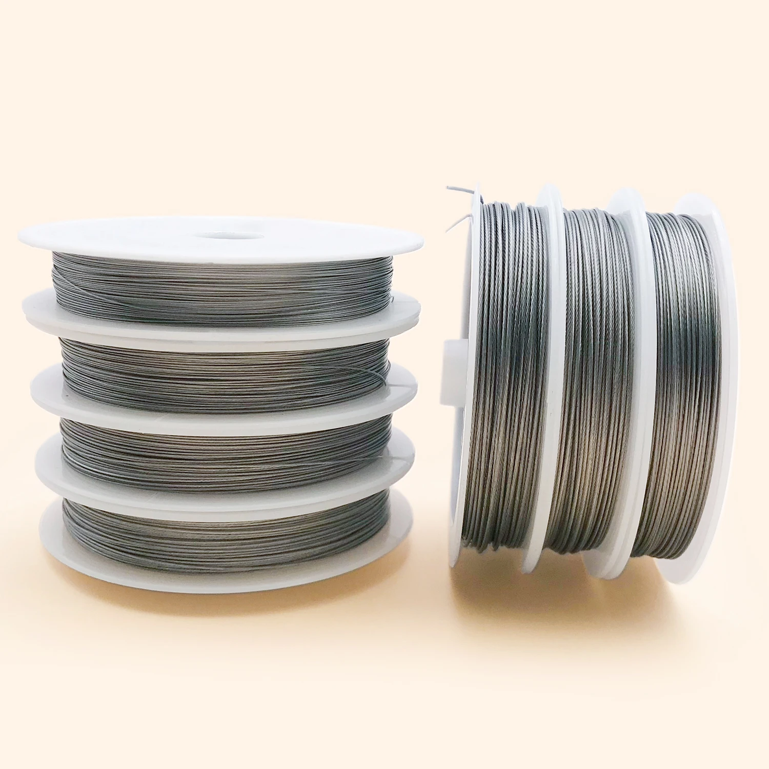 A Volume 0.3-0.8mm High Quality Resistant Strong Line Stainless Steel Wire Tail Beading Wire For Jewelry Making Finding Wholesal