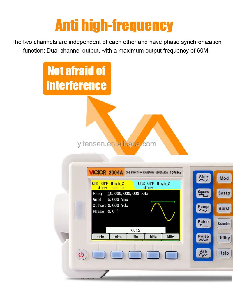 2026 2003A Lcd Display Frequency Sine 25MHz DDS Signal Function Generator Waveform Length 8192 Points