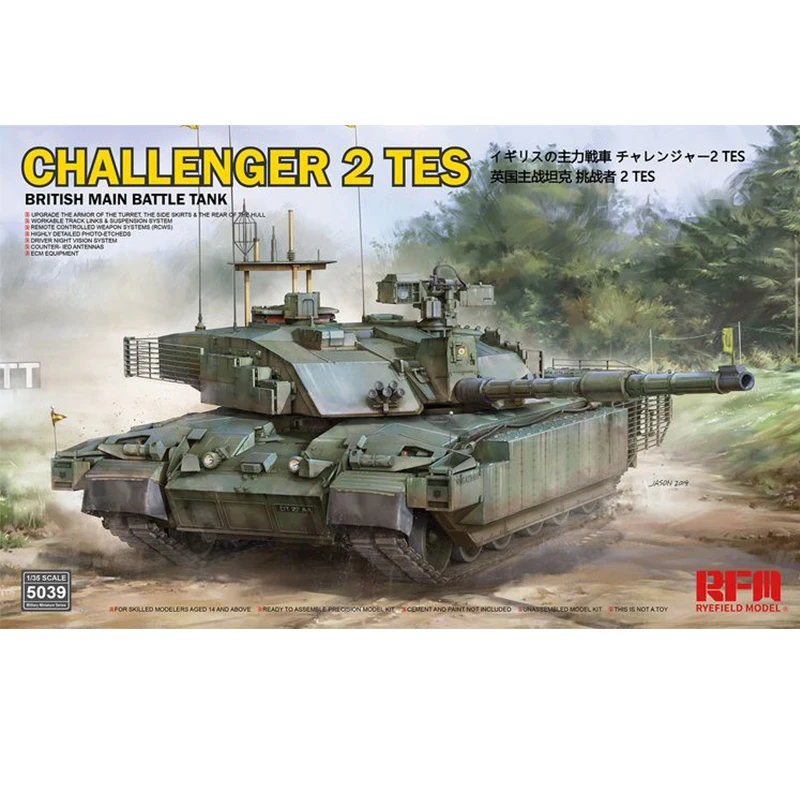 

Ryefield RM5039 1/35 British Main Battle Tank Challenger 2 TES Military Hobby Toy Plastic Model Building Assembly Kit Gift