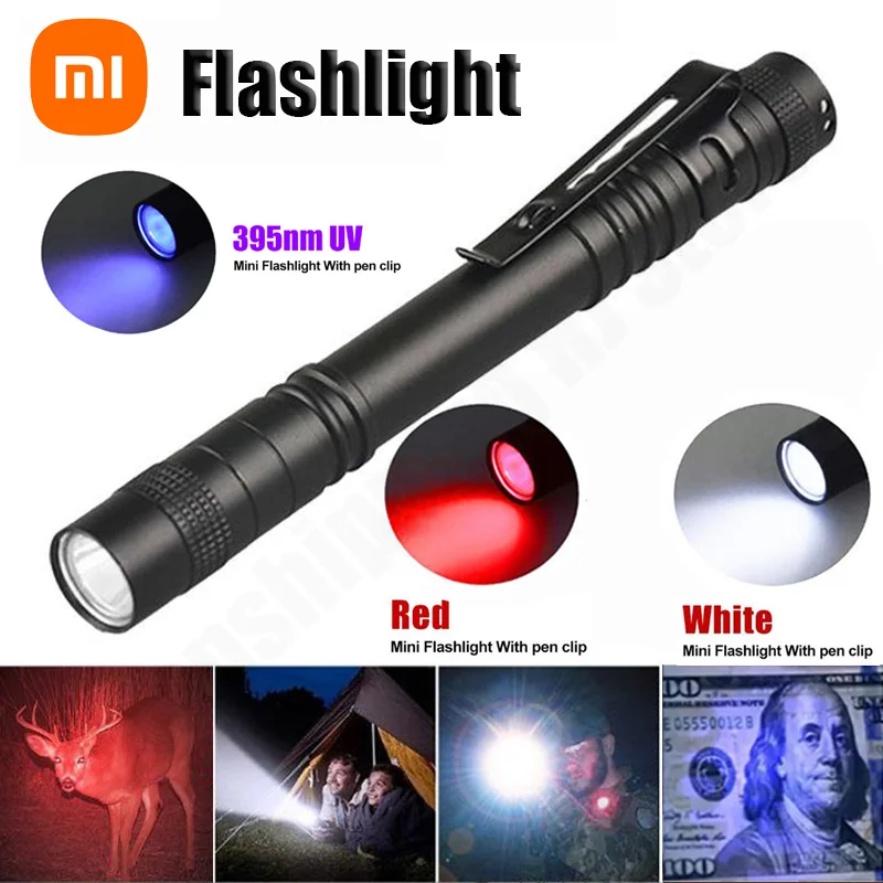 Xiaomi Portable LED Penlight with Clip Mini Pocket Ultra Bright Inspection Flashlight For Camping Outdoor Emergency Flashlight