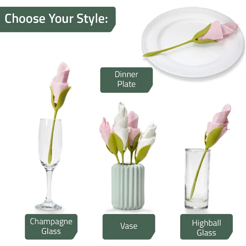 1-20PCS Floral Napkin Caddy Perfect Centerpiece for Wedding Tables Party Events Stylish Everyday Home Dining Decor Accessories
