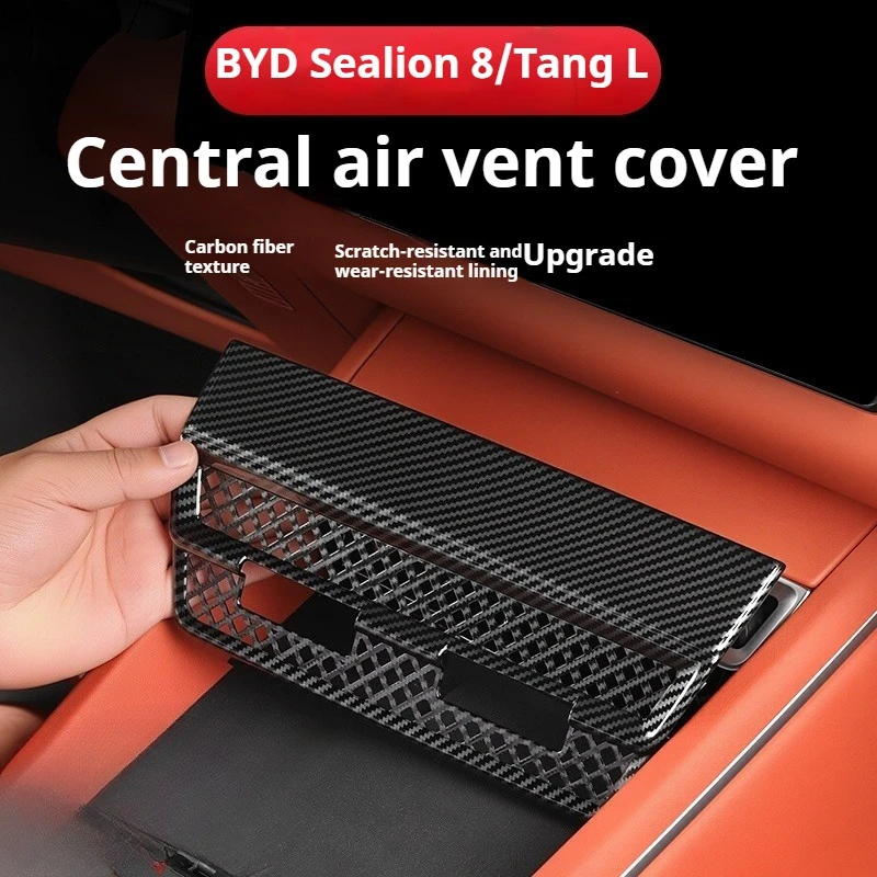 

Подходит для BYD Sealion 8 Tang L Dmi/P EV, защитная крышка вентиляционного отверстия с центральным управлением, модификация интерьера из углеродного волокна