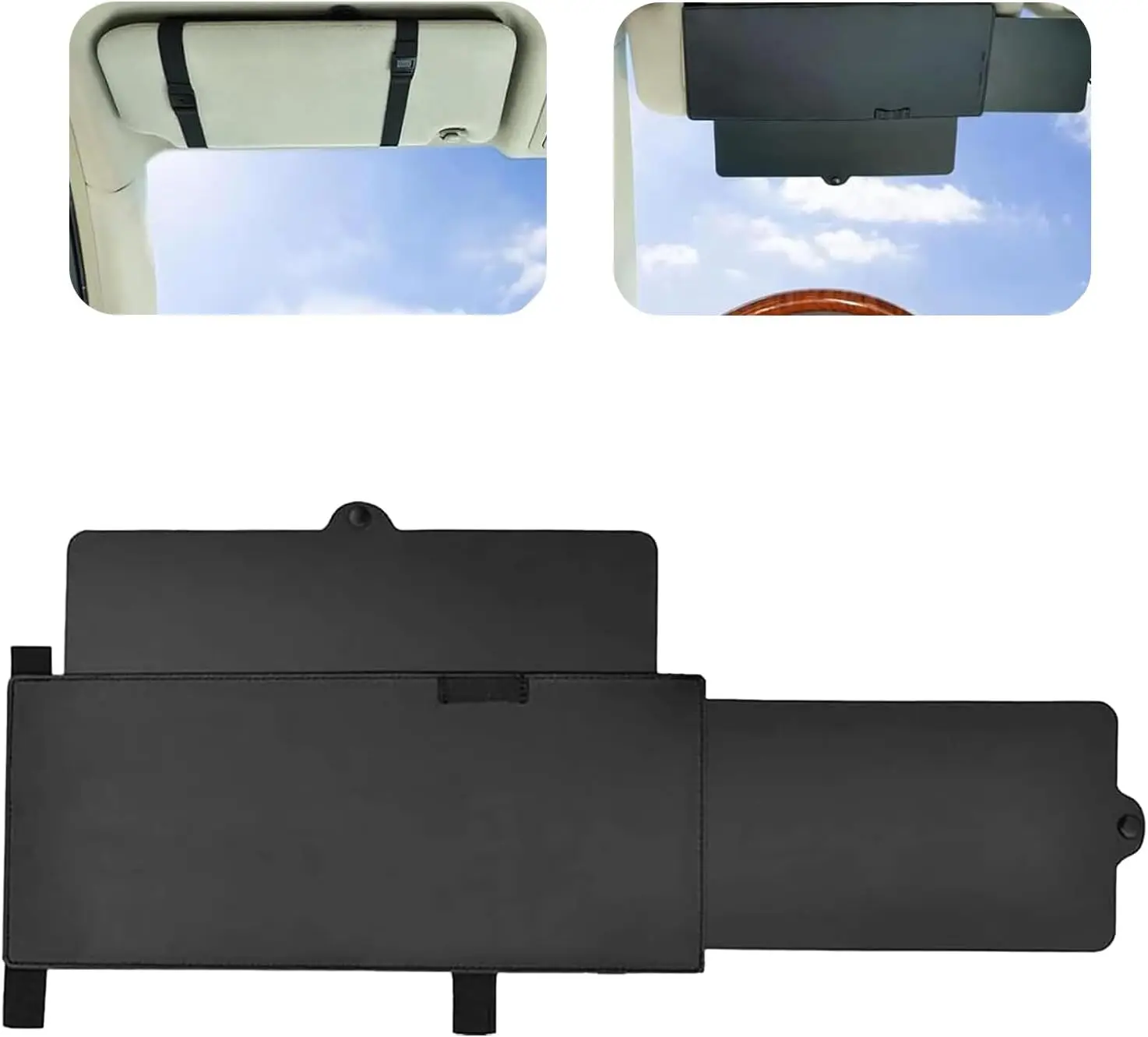 

1PC Car Visor Extender, 12.2" x 5.9" Sun Shade Extender, Waterproof Retractable Visor Light Blocker, Fit for Windshield and Side