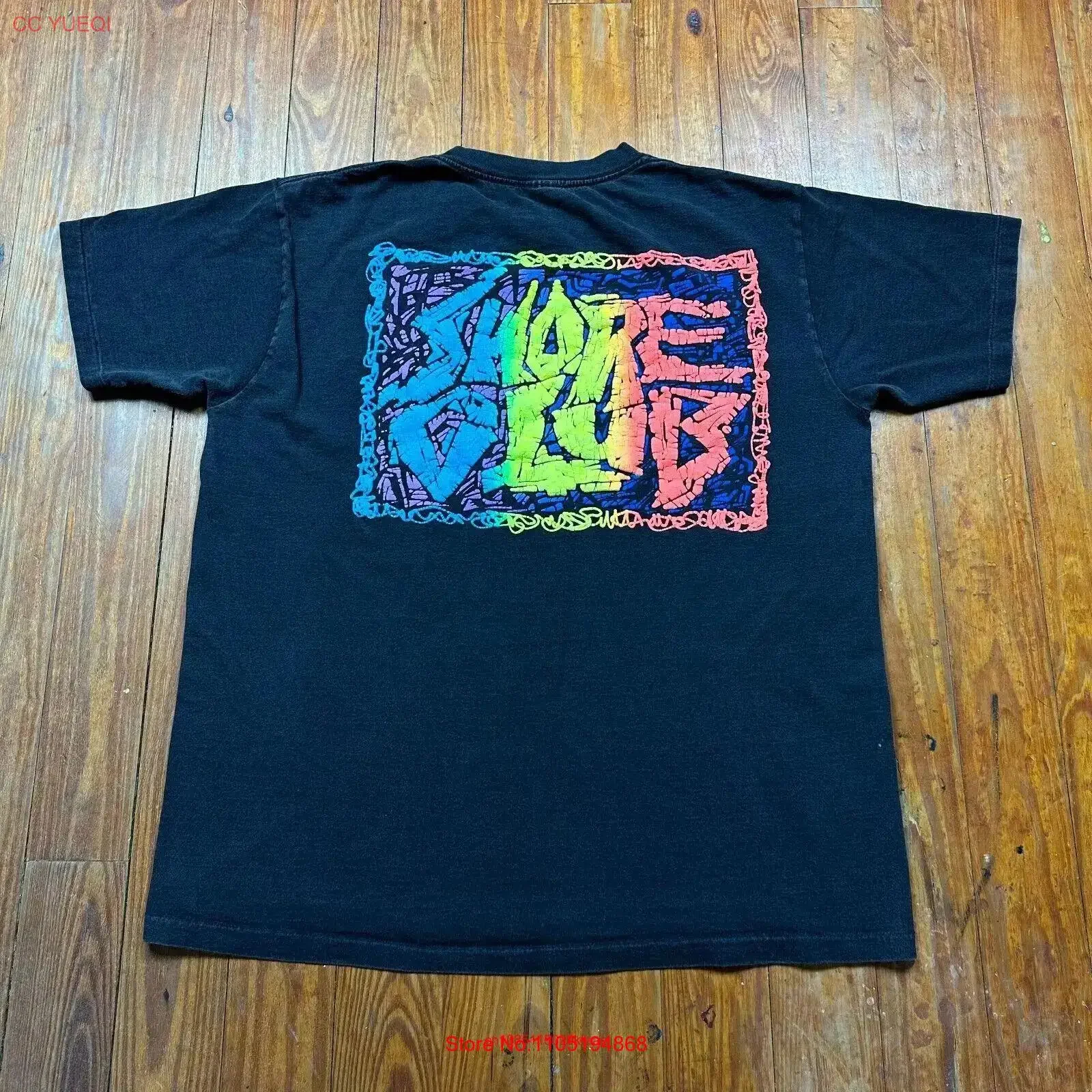 Vintage Shore Club T Shirt Adult XL Puff Print Logo Surf Black 90s vintage Washed Slightly Unisex fashion Soft designer clothes