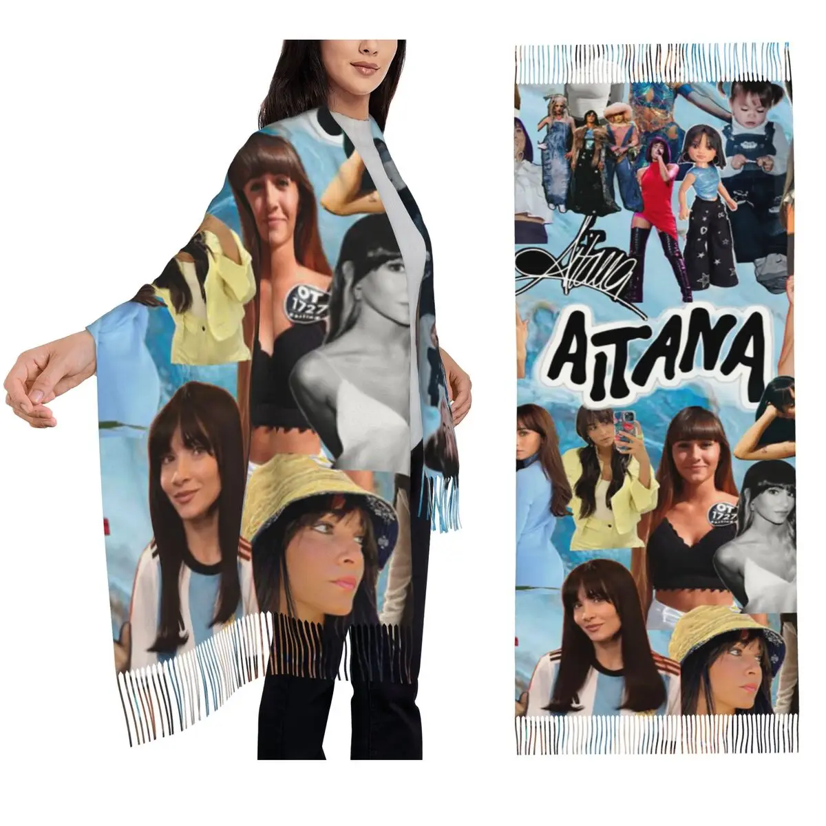 

Шарф Singer Aitana, шарфы с кисточками, женские мягкие теплые шали и накидки, длинная осенне-зимняя шаль