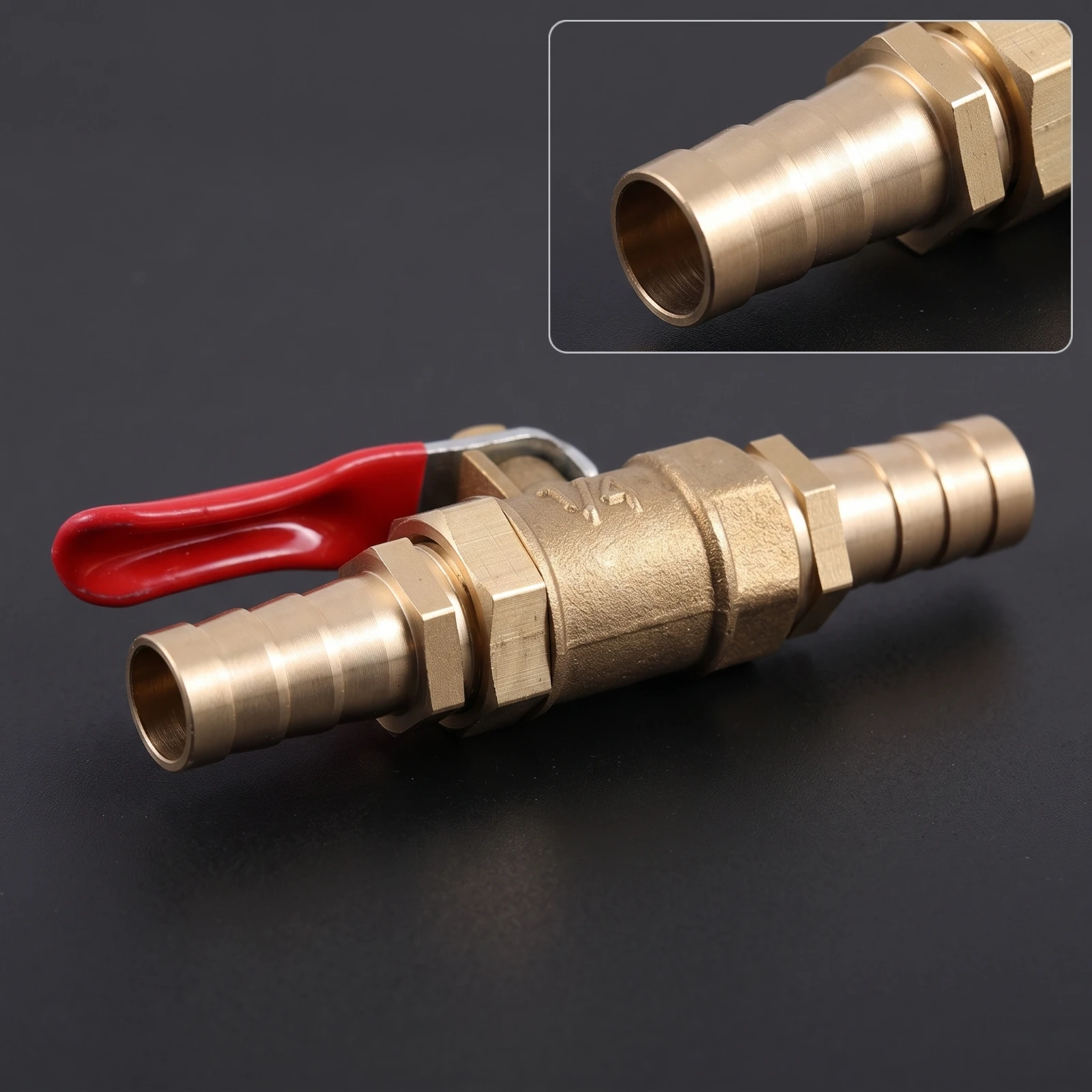 Brass Ball Valve with Lever Handle Quick Shutoff Inline Air Valve with Hose Barb Hose Barb Fitting Pneumatic Compact for DIYers - view 6