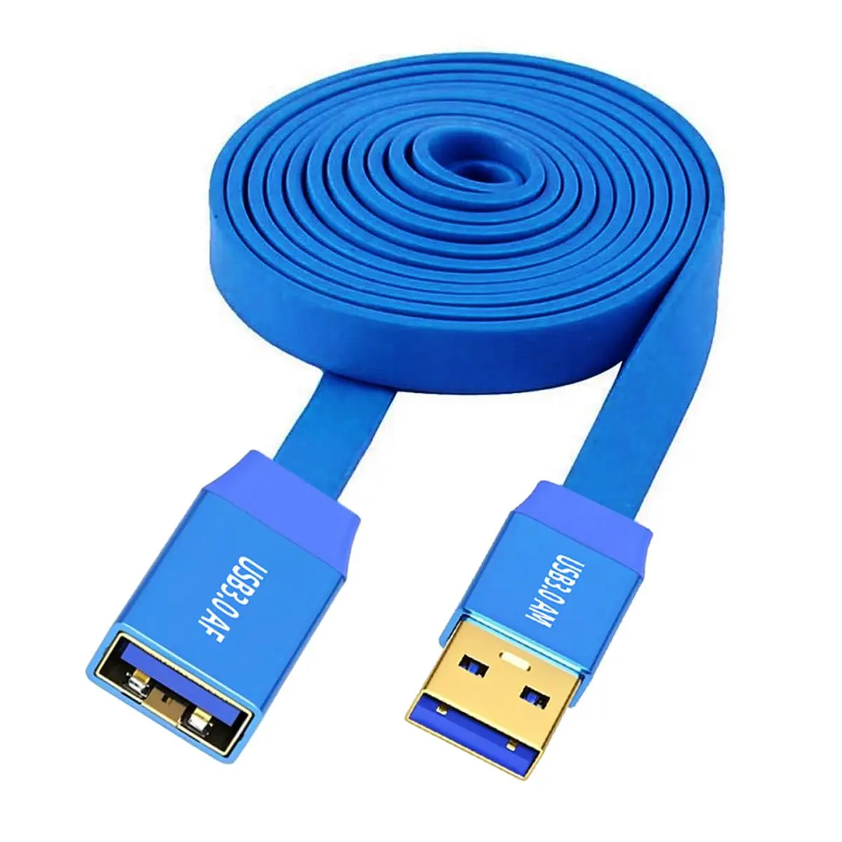 Immagine 4: Cavo di prolunga USB 3.0 ultra piatto sottile da A a A maschio/femmina Cavo dati blu da 5 Gbps per fotocamera SSD per disco rigido stampante hub PC