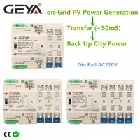 GEYA-interruptor de transferencia automática de energía Solar en la red, carril Din 2P 3P 4P 63A 100A AC220V ATS, sistema fotovoltaico, alimentación a energía urbana W2R