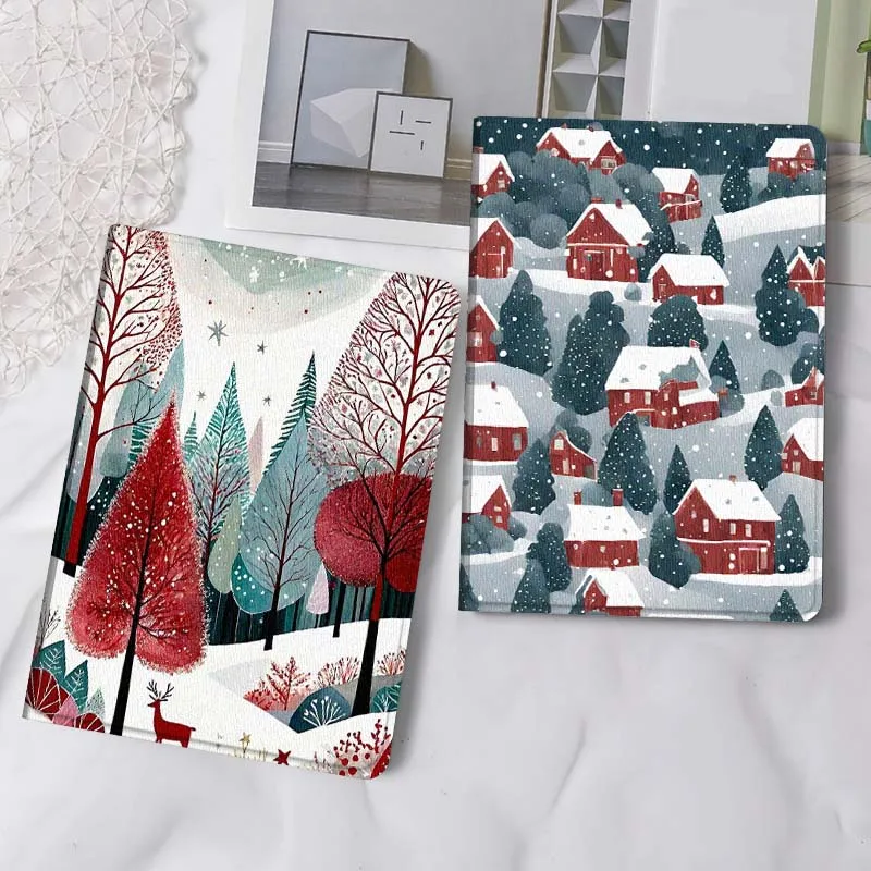 

Cartoon Snowy Forest Deer Gift Tablet Case For Samsung Tab Galaxy S6 S11 A A7 A8 A9 A11 10.1 10.4 10.5 Plus Lite