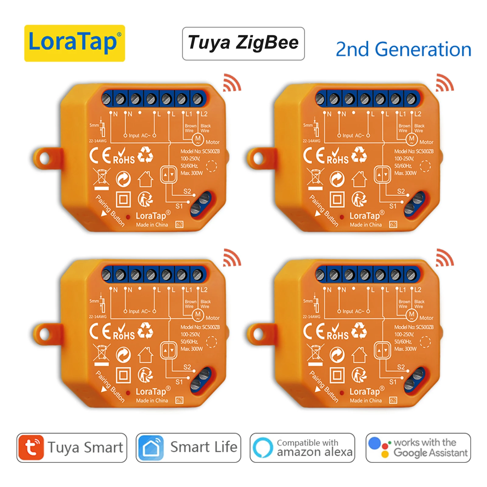 

ZigBee Curtains Roller Shutters Blinds Switch Control Connected Motor Google Home Alexa Electric Window LoraTap Tuya Smart Life