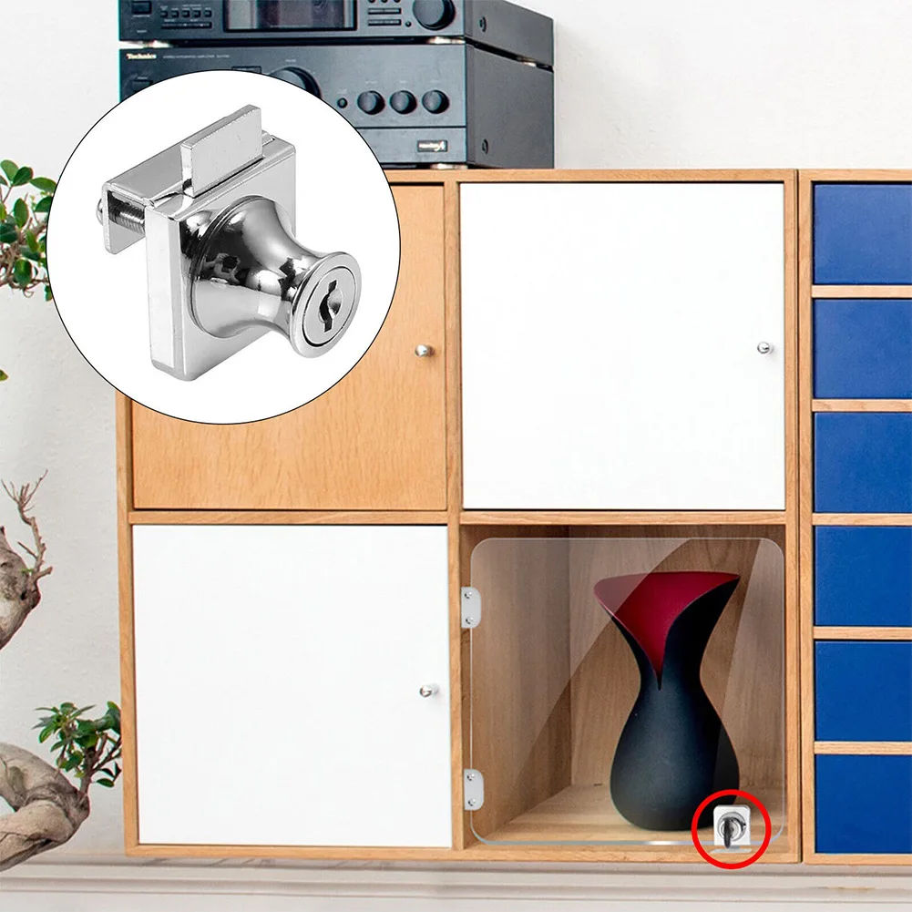 Safety Lock Cabinet Lock 5 8mm Showcase Anti-theft Display Cabinet Glass Keys Cold Rolled Steel Rust Prevention