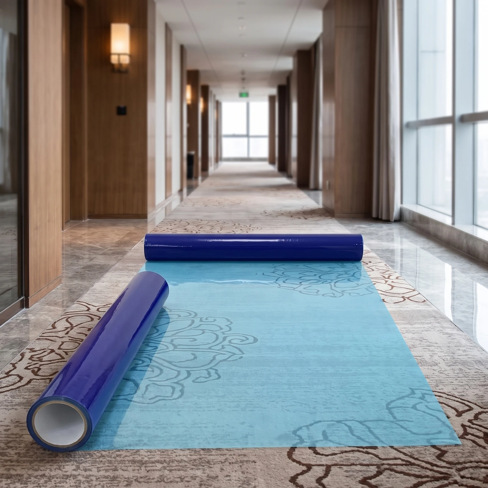 Film de protection pour tapis, rouleau protecteur de tapis, film de protection de sol flexible pour rénovations, déménagements