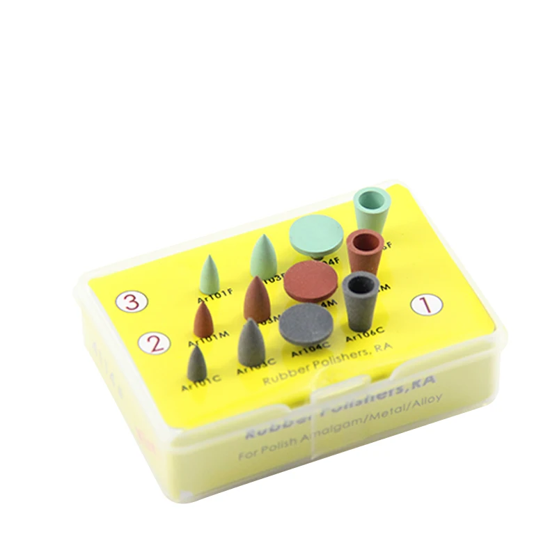 12pcs/box Dentistry Composite Polishing Kit For Handpiece Teeth Polisher Silicone Dentists Goods Tools lab Disinfection Box