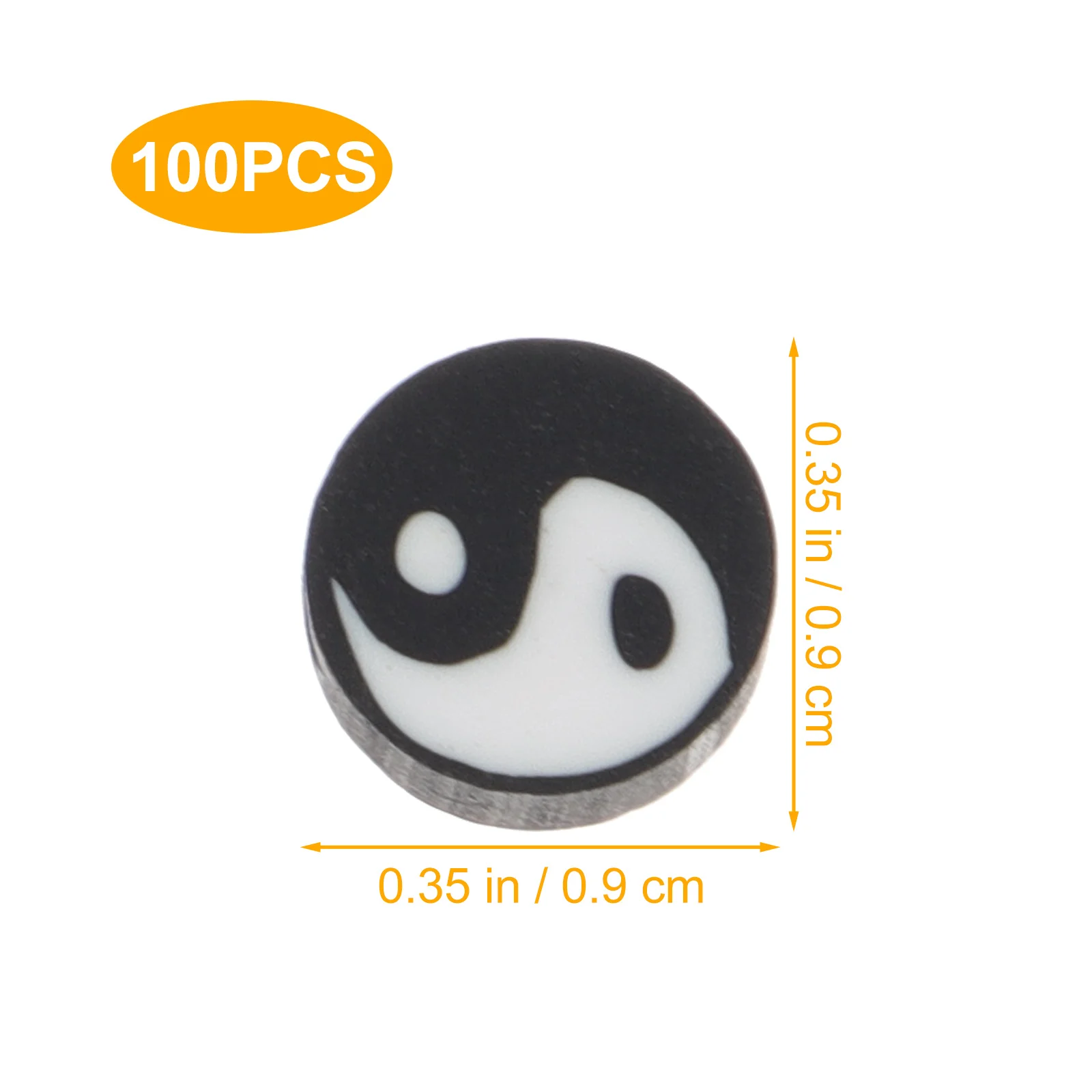 

100Pcs Tai Chi Yin Yang Spacer Beads Charms DIY Jewelry Making Bracelet Necklace Accessories Loose Beads Crafting Supplies