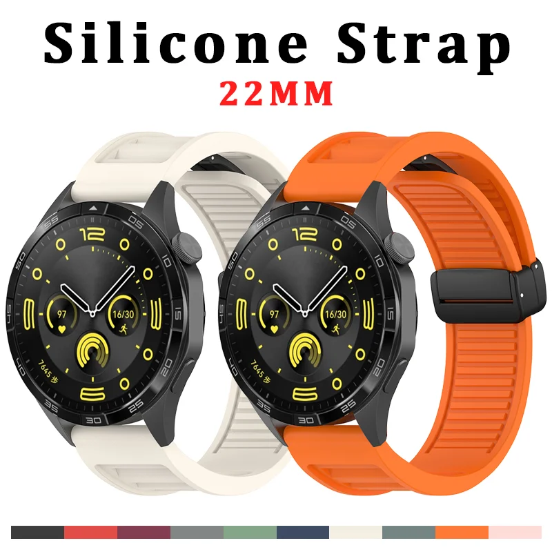 

22mm Straps For Huawei GT3 SE/Watch 4Pro Silicone Magnetic Buckle Band For Huawei Watch GT2 3 4 GT3 Pro 46mm Bracelet Wristbands