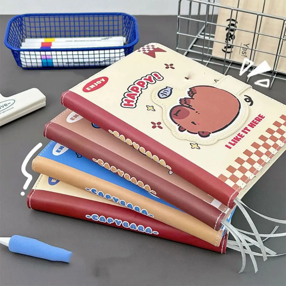 Kawaii بو كابيبارا دفتر المغناطيسي مشبك الأعمال المذكرات المغناطيسي دفتر كراسة الرسم 96 صفحة B5 مكتب المفكرة الصغيرة