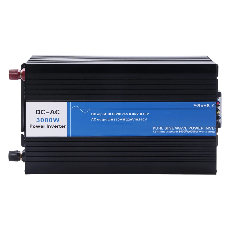 High Quality 3000 Watt Inverter DC 12V 24V 48V To AC 110V 220V Power Pure Sine Wave Inverter