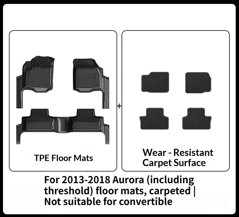 Waterproof TPE Eco-Friendly Car Mats and Trunk Mat (Including Door Sills) Suitable for 2013-2018 Land Rover Range Rover Evoque