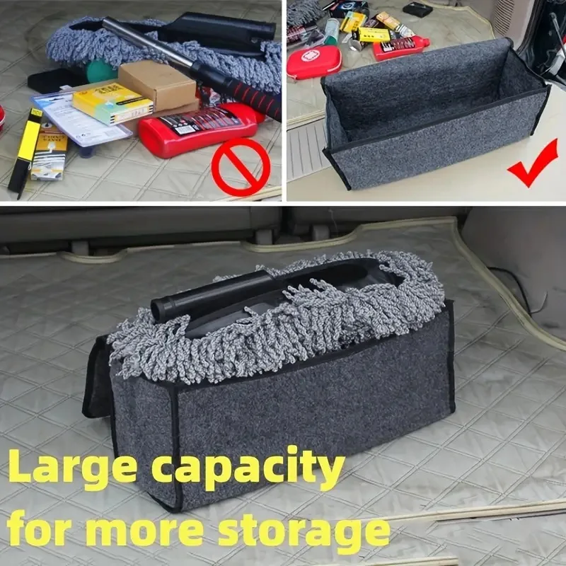 Car Trunk soft Organizer Felt Storage Box Accessories Large Anti Slip Compartment Boot Storage Organizer Tool Car Storage Bag image 6
