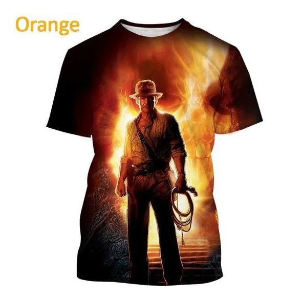 2023 Classic Movie Indiana Jones Men's Fashion 3d Printed T-shirt Size S-4XL
