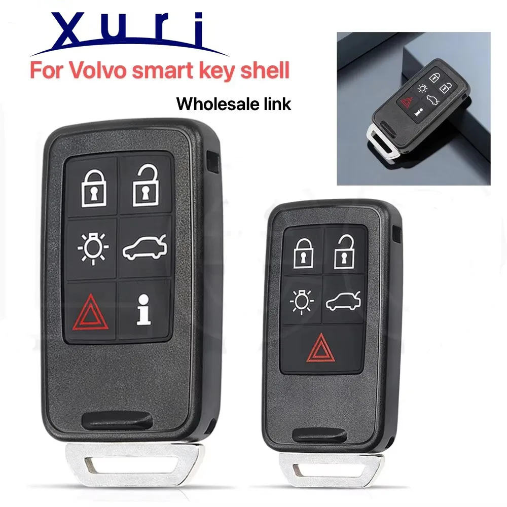 Capa de chave inteligente XR para carro Volvo XC60 S60 S60L V40 V60 S80 XC70 S90 S80 S60 5/6 botões com chave mecânica FCC