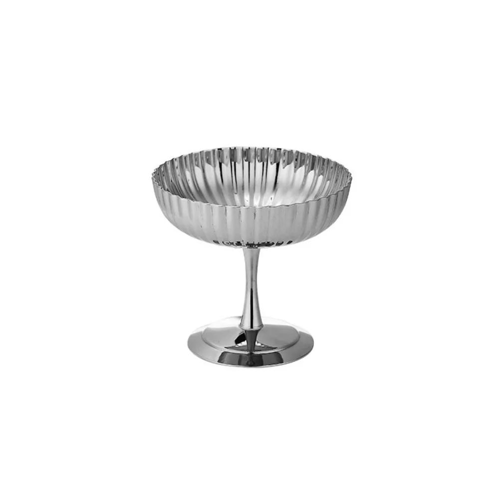 

Multifunctional Stainless Steel Ice Cream Cup Anti-rust Silver Dessert Goblet Unbreakable Pudding Cup Party