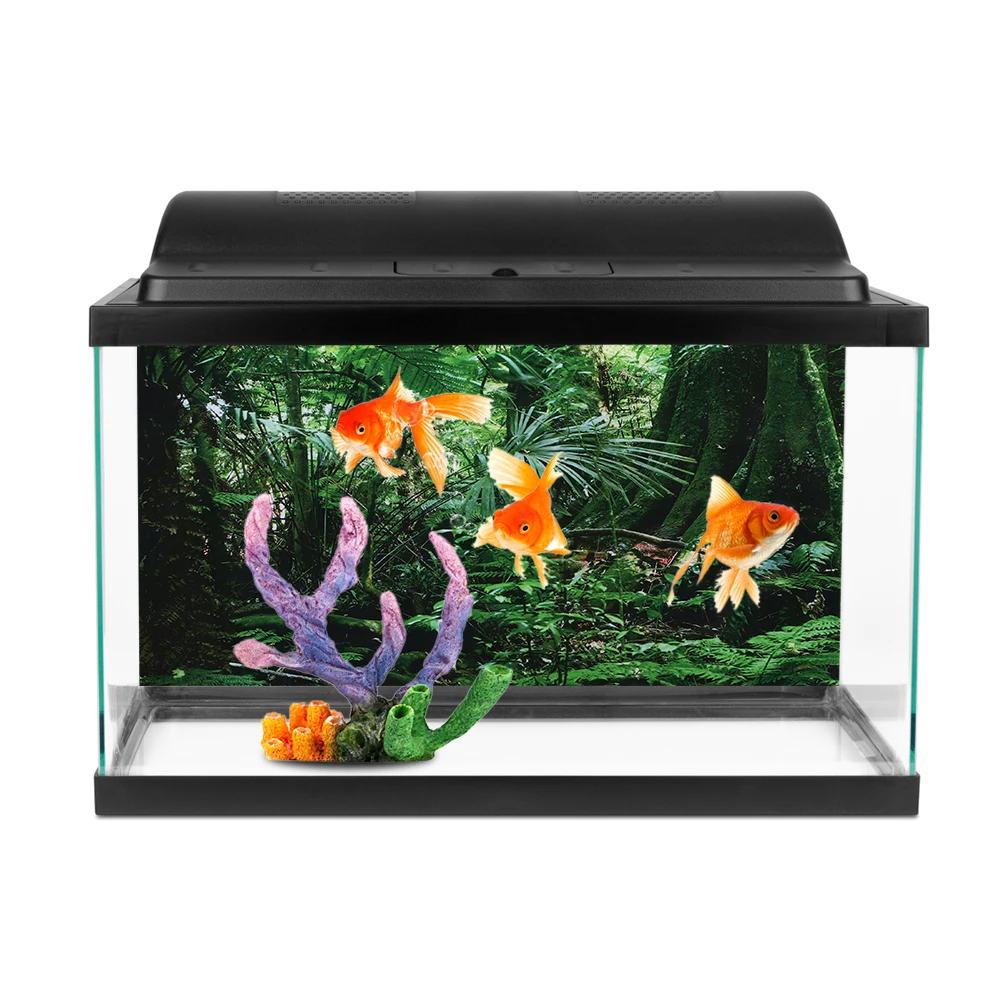 PVC Reptile Box Rainforest Background Poster Fish Tank Wall Picture Painting Decoration Self Adhesive Sticker