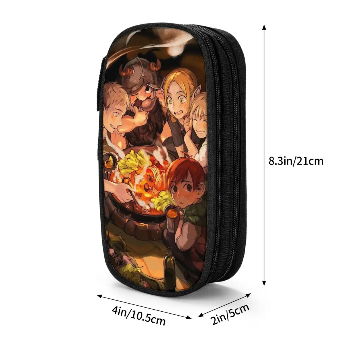 Imagem -06 - Japonês Anime Dungeon Meshi Lápis Case Adorável Delicioso no Calabouço Pen Holder Bolsa Estudante Material Escolar Zíper