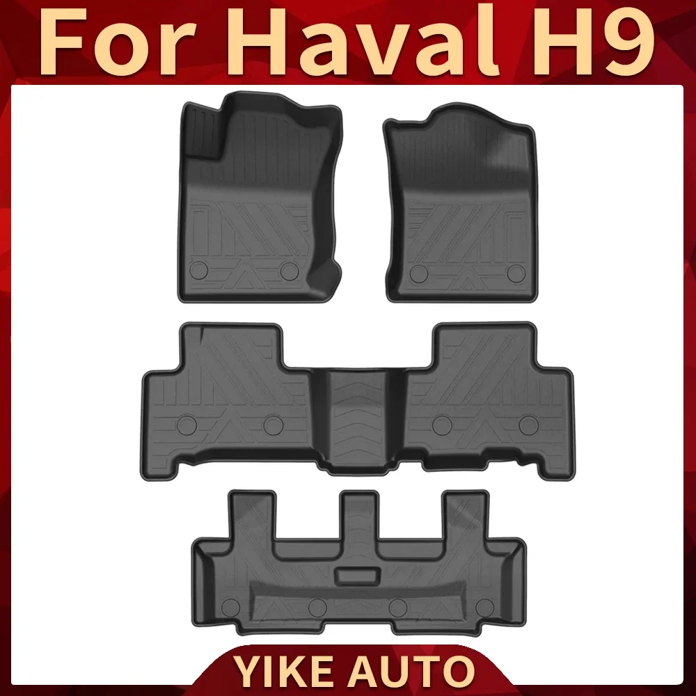 Per Great Wall Haval H9 2017-2021 tappetini per auto a 7 posti tappetini per piedi in TPE per tutte le stagioni tappetino per Pad inodore accessori