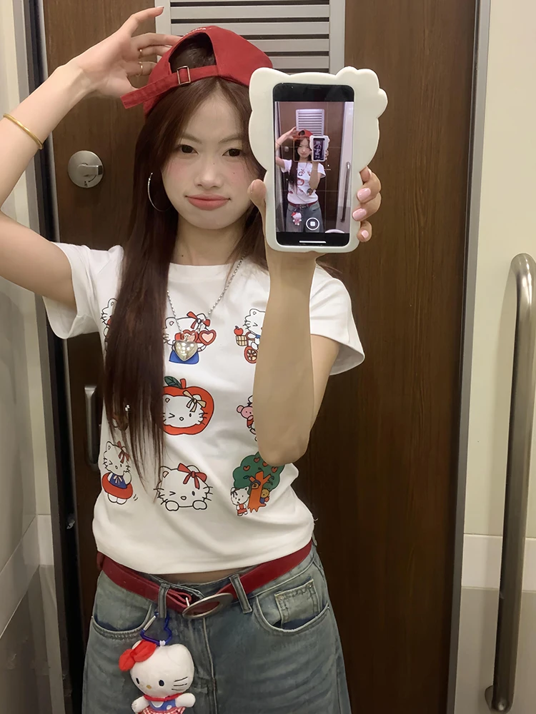 Kit américain imprimé ort Sve, T-shirt Slim Fit pour femmes, blanc, été, nouveau Sle Pure Desire, haut taille haute