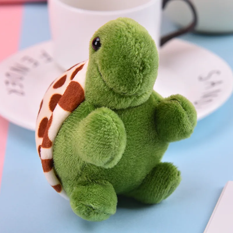 10cm Cute Turtle Animal Pendant Mini Turtle Doll Keychain Pendant Girl Woman Bag Doll Plush Stuffed Toy Key Ring Jewelry Gift