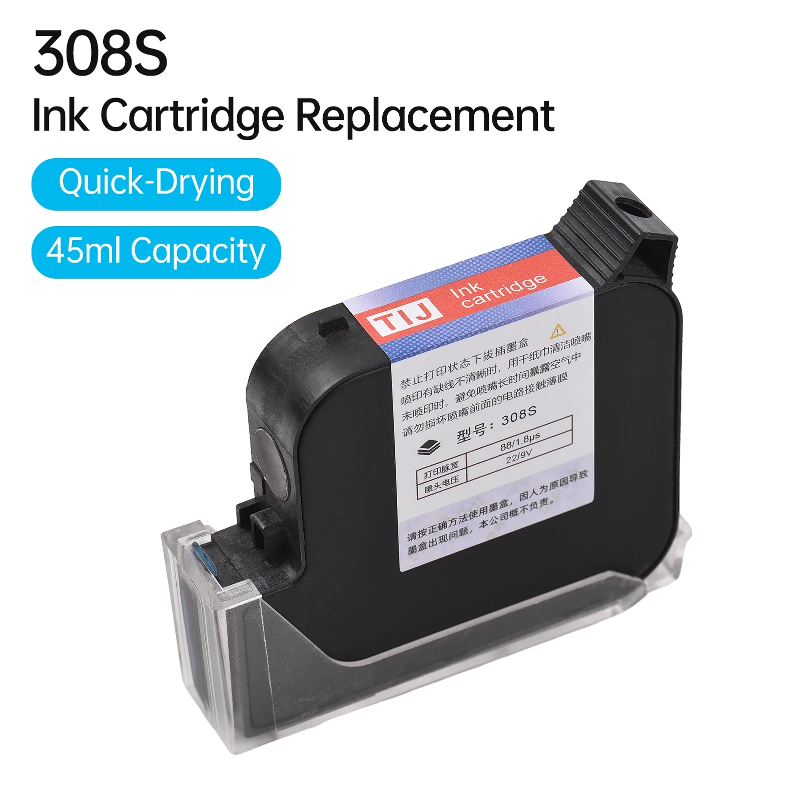 308S Ink Cartridge Replacement Quick-Drying 45ml for M20/T50 Handheld Inkjet Printer 5 colors