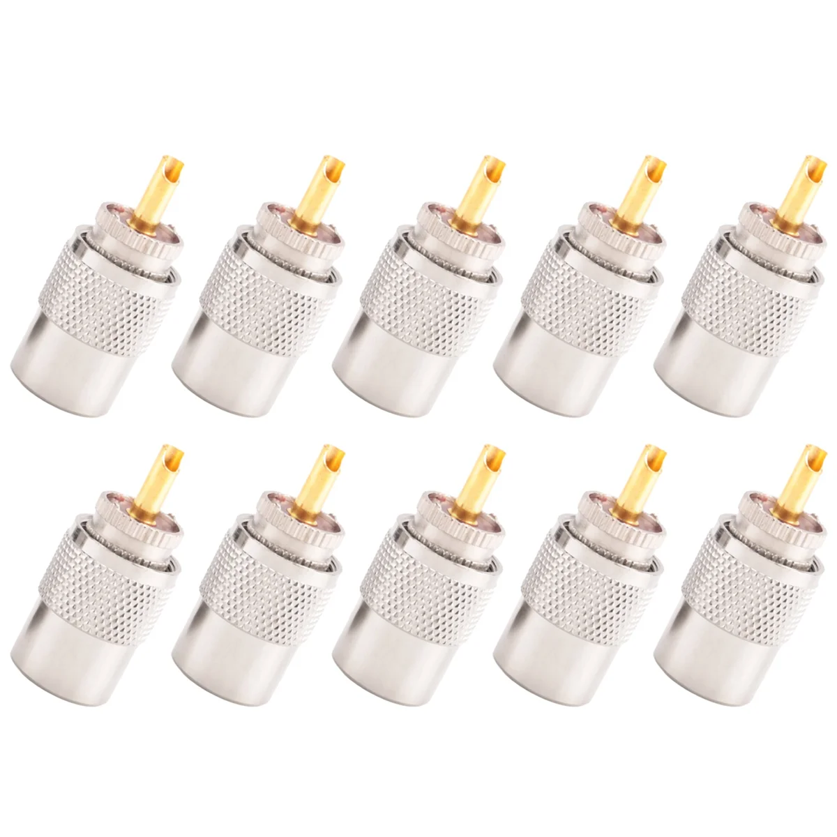 10PCS RF Connector UHF Male Connector RG8 RG58 Cable Lug Antenna Connector PL259