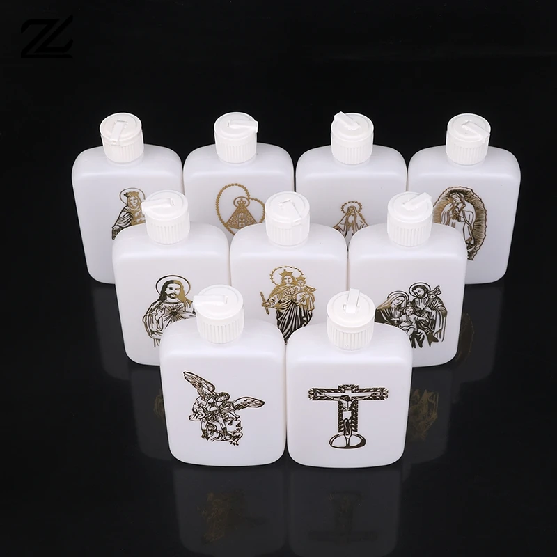 100ml Holy Water Bottles With Screw Lid Plastic Holy Water Container Holy Water Empty Containers With Gold Cross